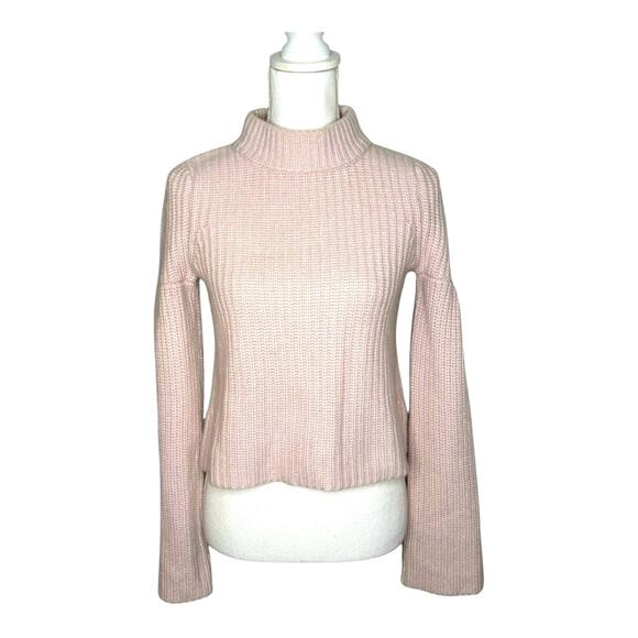 Autumn Cashmere Cropped Mock Sweater Ballerina Pink XS - Picture 2 of 9